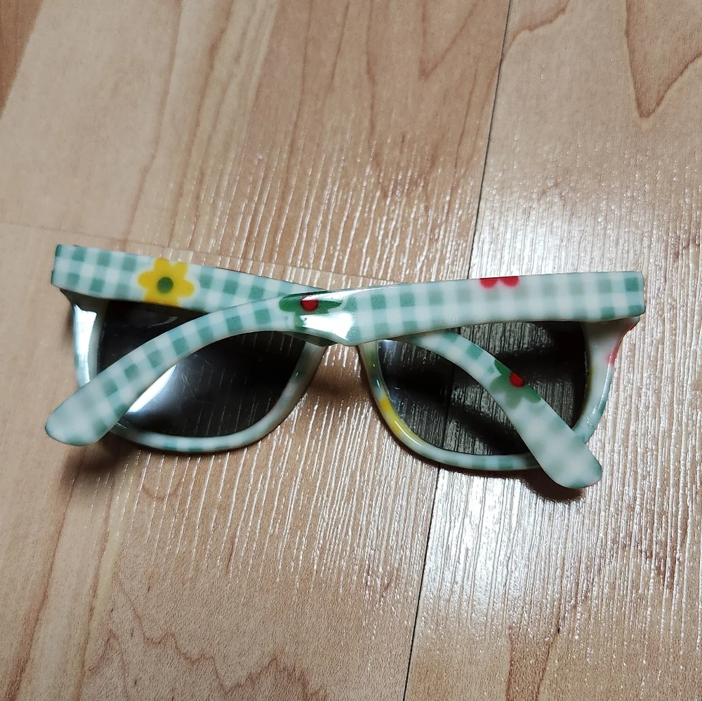 Child Sunglasses with Checkered & Floral Accents